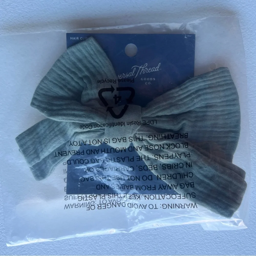 Wrinkled Linen Bow Hair Barrette -Fashionable Solid Hair Clip for Styling